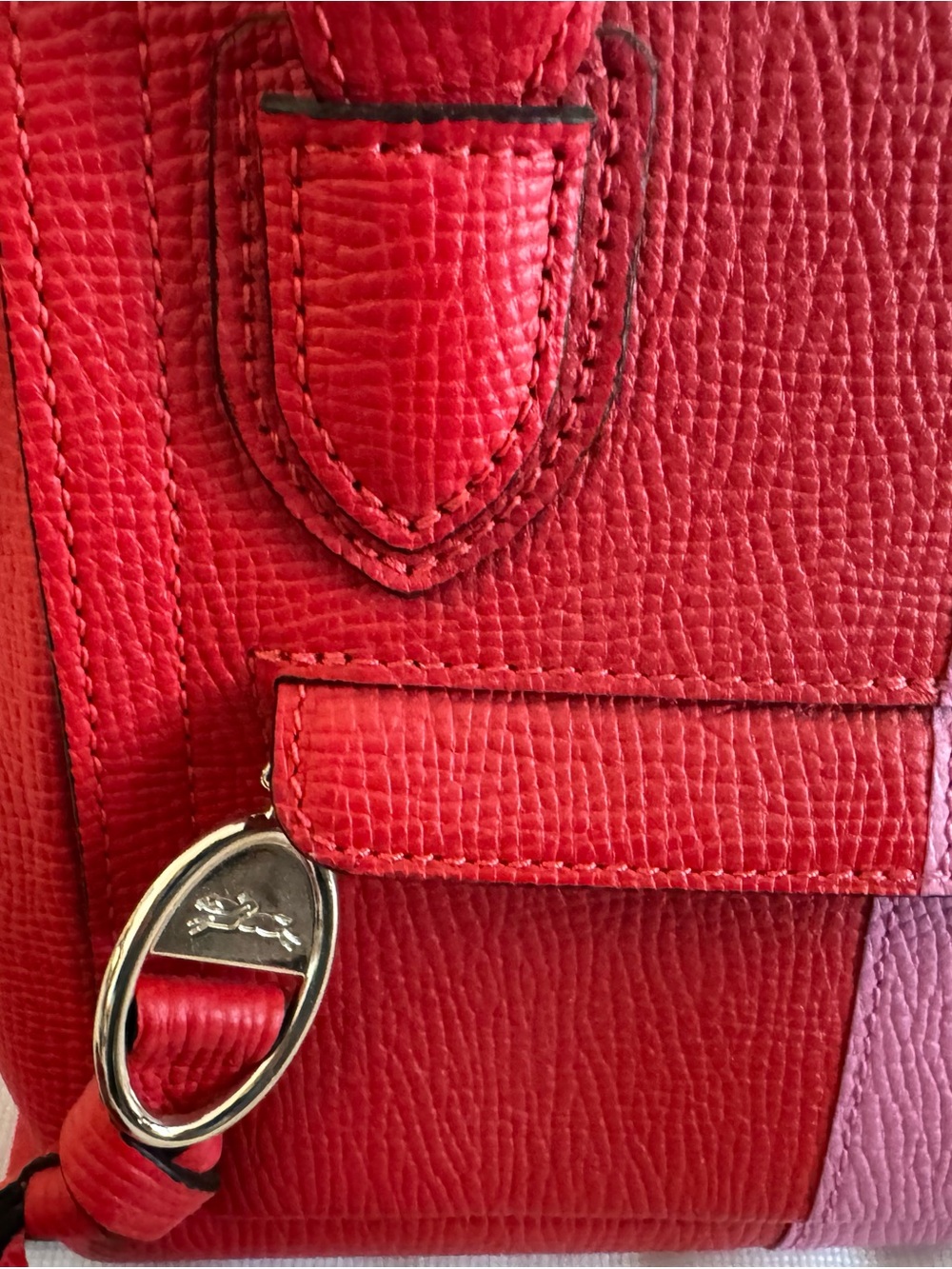 Longchamp Mailbox Stabilo Small Color block leather crossbody tote - Picture 2 of 7